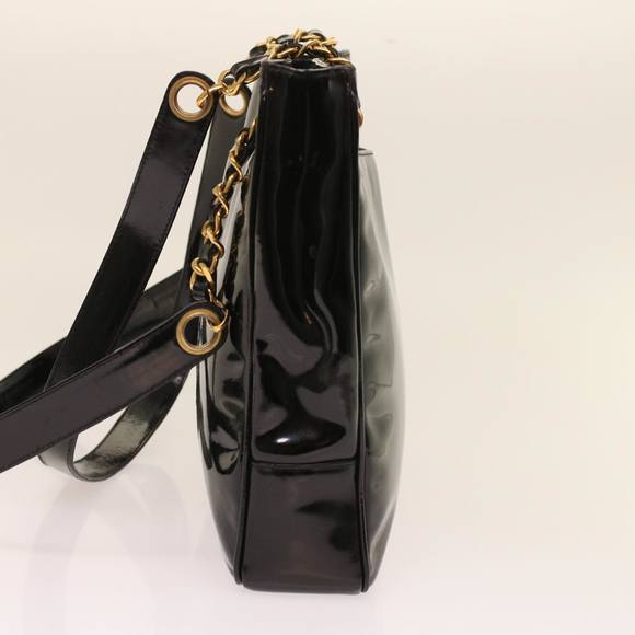 CHANEL Chain Shoulder Bag Patent leather Black CC Auth ar9959B - Picture 3 of 16
